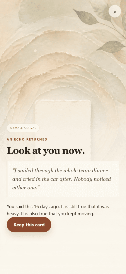 Future Me Says: An earlier sentence returns without turning pain into a lesson