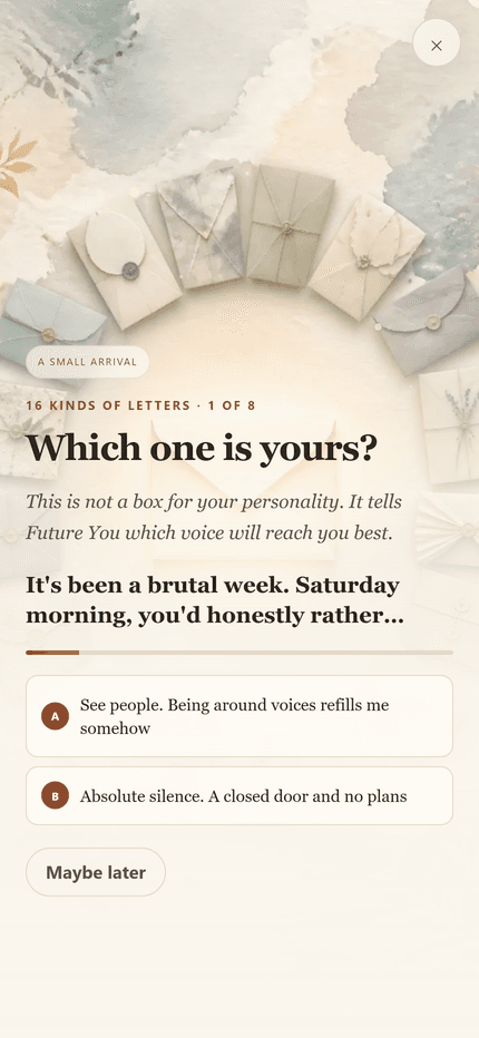 Future Me Says: A playful reflection helps choose the voice of future letters